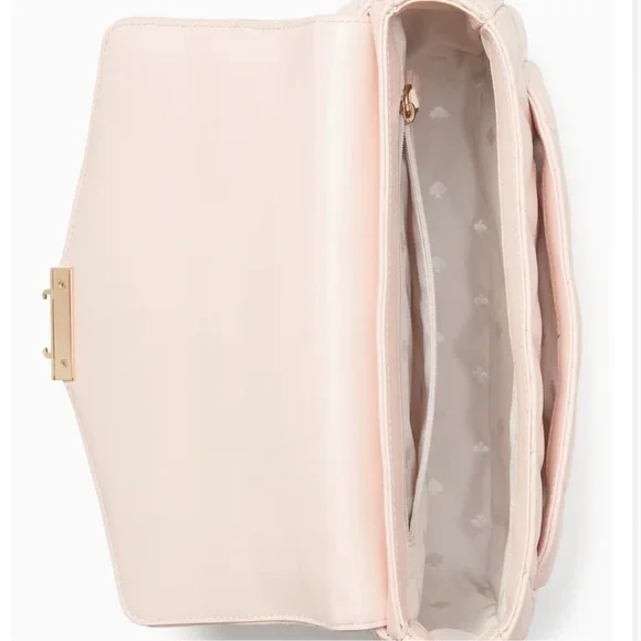 Kate Spade Carey Medium Quilted Flap Shoulder Bag Light Pink
